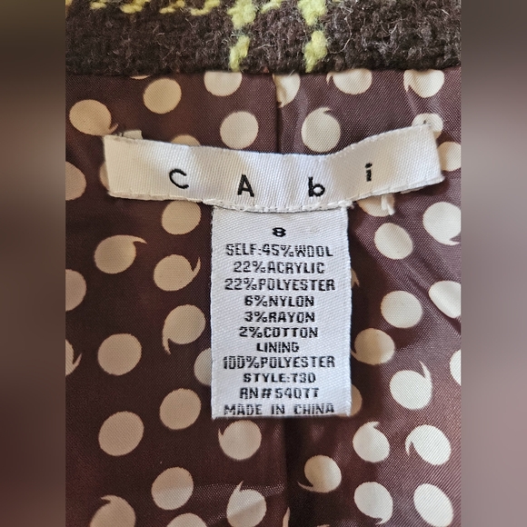 Cabi Plaid Belted Short Jacket Wool Blend Blazer 8 - Picture 13 of 16